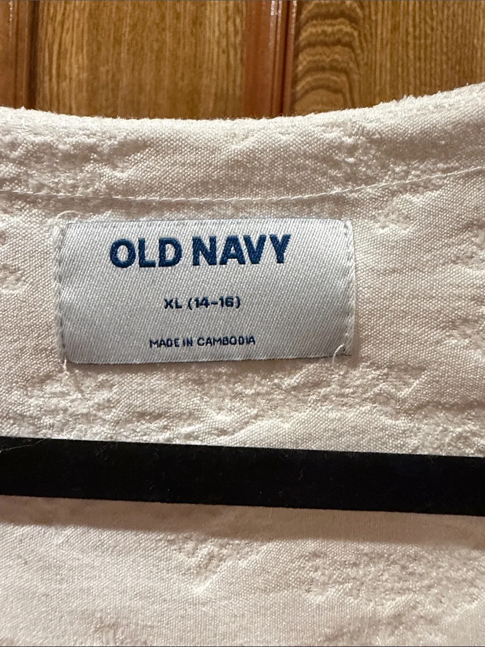 Old Navy Cream Embroidered Long-Sleeve Girls Top